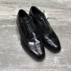 NEW Johnston & Murphy Black Wingtip Oxfords 8.5 D